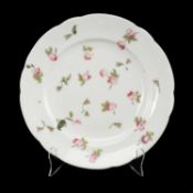 NANTGARW PORCELAIN PLATE lobed form, rose decorated, impressed NANT GARW CW to base, 24cms