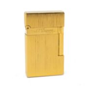 S.T. DUPONT 'LIGNE 2' BRUSHED GOLD PLATED LIGHTER, engraved S.T. Dupont Paris, serial number