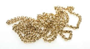 9CT GOLD BELCHER CHAIN, 82cms, wt. 18.4g Provenance: private collection Cardiff Comments: ordinary