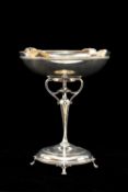 GEORGE V SILVER PEDESTAL TAZZA, circular form raised on four feet, Sheffield 1920, Roberts & Belk