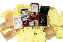 LARGE COLLECTION OF EARRINGS including 9ct gold cluster, simulated pearls, silver set, hardstone,