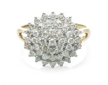 18CT GOLD DIAMOND CLUSTER RING, 1.0ct overall approx., ring size U, 6.5gms Provenance: deceased