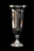 GEORGE V SILVER VASE, William Greenwood & Sons, Birmingham 1925, with shaped reeded rim, deep U-form