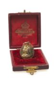 9CT GOLD 1837-1897 DIAMOND JUBILEE PENDANT, depicting two side portraits of Queen Victoria set