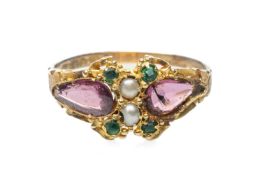 ANTIQUE 15CT GOLD 'SUFFRAGETTE' RING, ring size K 1/2, 1.7gms Provenance: private collection