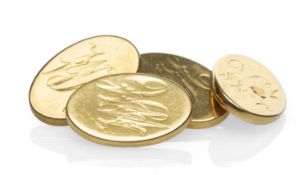 PAIR OF 18CT GOLD OVAL CUFFLINKS, engraved initials, 4.4gms in box Provenance: private collection