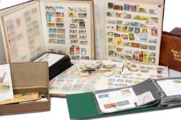 FIVE ALBUMS OF FIRST DAY COVERS, including British birds, Commemorative, sporting, castles, Dylan