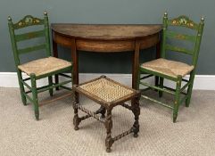 PLUS LOT 23 - FOUR VARIOUS FURNITURE ITEMS comprising oak D-end table, 71 (h) x 112 (w) x 55cms (d),