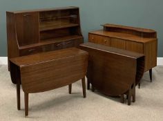 GROUP OF MID CENTURY FURNITURE to include believed G Plan sideboard with glazed top front, base
