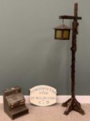 GROUP OF THREE VINTAGE COLLECTABLES comprising cash register till, 45 (h) x 33 (w) x 38cms (d), a