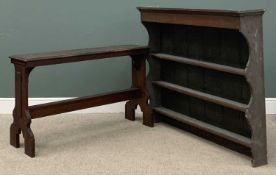 DRESSER RACK & PINE CHAPEL BENCH 76 (h) x 131 (w) x 41cms (d), rack, 115 (h) x 142 (w) x 26cms (d)