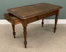 ANTIQUE PINE KITCHEN TABLE with single drawer, 80 (h) x 131 (w) x 75cms (d) Provenance: private