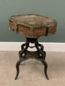 FRENCH BOULLE EBONISED WORK JARDINIERE 20th century, pierced brass gallery top, gilt metal mounts,