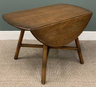 BELIEVED ERCOL DROP-LEAF TABLE with cross stretcher, 72 (h) x 64 (w) x 119cms (d) Provenance: