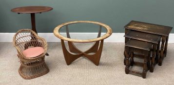 FOUR ITEMS OF RETRO / VINTAGE FURNITURE comprising believed G-Plan 'Astro' coffee-table, 46 (h) x