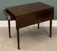 GEORGIAN MAHOGANY PEMBROKE TABLE with drop brass handle, 69 (h) x 51 (w) x 83cms (d) Provenance: