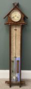 ADMIRAL FITZROY BAROMETER with clock to steeple top, 129 (h) x 39 (w) x 7cms (d) Provenance: private