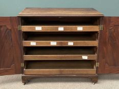 VICTORIAN MAHOGANY TWO DOOR CUPBOARD with oak sliders to the interior, bracket feet, 106 (h) x