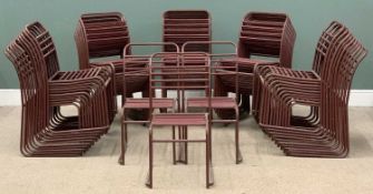 VINTAGE SCHOOL/SUNDAY SCHOOL CHAIRS (53), stackable, metal with plastic covered sprung slats and
