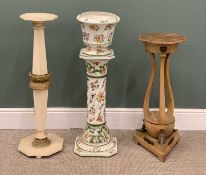 JARDINIERE STANDS (3) to include a Capodimonte porcelain example with planter, 94 (h) x 29 (w) x