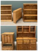 MODERN PINE ASSORTMENT to include dresser, 189 (h) x 118 (w) x 46cms (d), two similar sized