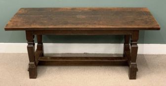 CIRCA 18TH CENTURY FOUR PLANK OAK REFECTORY TABLE, 76 (h) x 183 (w) x 75cms (d) Provenance: