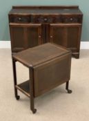 OFFERED WITH LOT 20 - EDWARDIAN SHAPED FRONT SIDEBOARD with three drawers over two cupboard doors