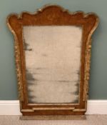 GEORGE II BURR WALNUT & GILT WOOD FRAMED MIRROR, 112 x 72cms Provenance: private collection