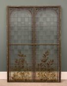 STAINED/PAINTED & LEADED GLASS PANEL, framed large example, 161 x 112cms Provenance: private