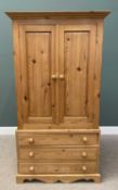 MODERN PINE PRESS CUPBOARD, 199 (h) x 101 (w) x 60cms (d) Provenance: deceased estate Conwy