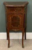 REPRODUCTION FRENCH KINGWOOD SIDE CABINET with shaped top, single drawer and single cupboard door,