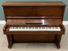 STEINWAY & SONS MAHOGANY OVERSTRUNG UPRIGHT PIANO NO 281878, 124 (h) x 153 (w) x 69cms (d)