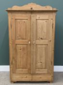 FARMHOUSE PINE TWO-DOOR WARDROBE, 177 (h) x 107 (w) x 48cms (d) Provenance: private collection