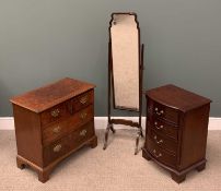 PLUS LOT 39 - THREE ITEMS OF BEDROOM FURNITURE comprising small reproduction walnut chest of two