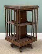 VINTAGE OAK REVOLVING BIRDCAGE BOOKCASE, on castors, 90 (h) x 49 (w) x 49cms (d) Provenance: private