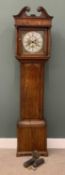 19TH CENTURY JOSEPH SCHOFIELD (ROCHDALE) LONGCASE CLOCK with brass face, oak trunk, twin weights and