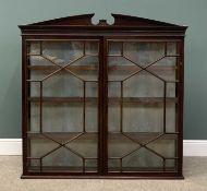 BOOKCASE-CUPBOARD TOP SECTION with twin astragal panel glazed doors and shelved interior, 148 (h)