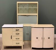 MID CENTURY SHEFCO KITCHEN UNITS (3), a tall unit, 175 (h) x 90 (w) x 43cms (d), single door unit