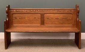 PITCH PINE CHURCH PEW, 96 (h) x 171 (w) x 48cms (d) Provenance: private collection Denbighshire