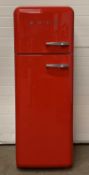 SMEG FRIDGE FREEZER in red, 167 (h) x 60 (w) x 66cms (d) ET Provenance: private collection Conwy