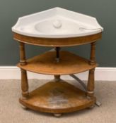 VINTAGE PINE CORNER WASHSTAND & SINK, 92 (h) x 76 (w) x 55cms (d) Provenance: private collection
