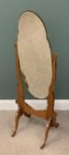 PINE CHEVAL MIRROR with shaped bevel edged glass, 159 (h) x 56 (w) x 47cms (d) Provenance: private