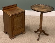 FALL-FRONT COAL BOX & WINE TABLE, box in mahogany, 63 (h) x 39 (w) x 36cms (d) Provenance: private