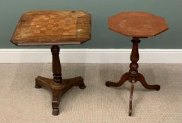 VICTORIAN MAHOGANY GAMES TABLE on claw feet, 71 (h) x 61 (w) x 61cms (d) and an octagonal topped