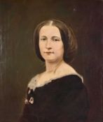 UNKNOWN (late 19th century) oil on canvas - head and shoulder portrait of a lady, unsigned, 64.5 x