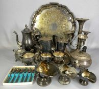 SILVER PLATE & METALWARE, EPNS, coffee pot and hot water jug with hammered decoration, EPNS epergne,