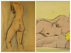 ‡ OLIVER O' CONNOR BARRETT pastel sketch - nude form from behind, signed lower right, 58.5 x 38cms