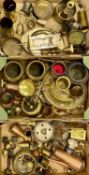 LARGE GROUP OF BRASS, COPPER & OTHER METALWARE including trench art shell cases, 23cms (h),