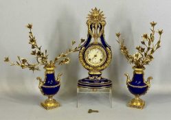 THE MARIE ANTOINETTE CLOCK GARNITURE SET from Franklin Mint, the lyre shaped clock with gilt metal