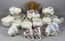 GROUP OF TABLEWARE including a Grafton China tea service, hand painted with blue flowers, 20 pieces,